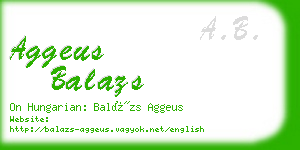 aggeus balazs business card